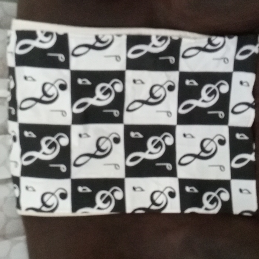 Black And White Musical Notes Cotton Tea Towel